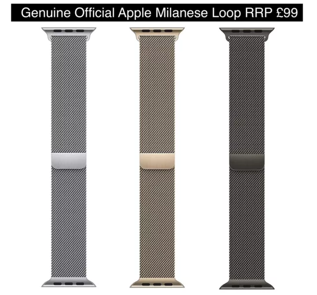 Genuine Apple Watch Milanese Loop Strap 49mm 45mm 44mm 41mm 40mm - ALL COLOURS