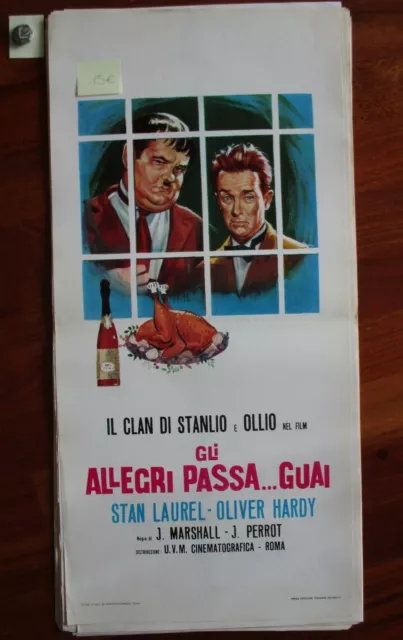 locandina originale GLI ALLEGRI PASSA…GUAI prima ed.1967 STANLIO E OLLIO