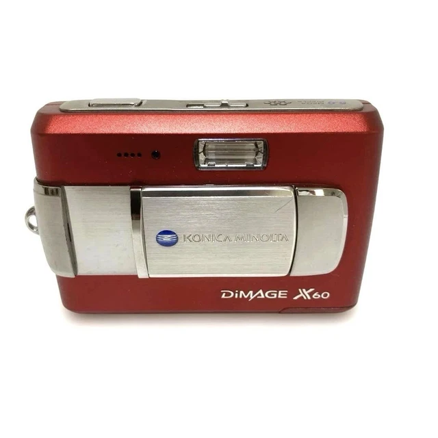 美動作品　KONIKA MINOLTA Dimage X60 レッド　デジカメ KONICA MINOLTA DIMAGE X60 Red Digital Camera Full Set Used