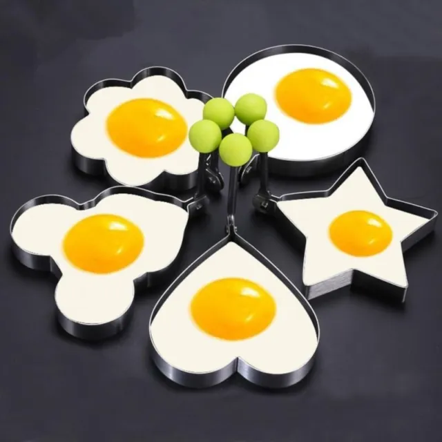 Anillo de acero inoxidable 5 piezas molde en forma de huevo frito herramientas de cocina accesorios de cocina