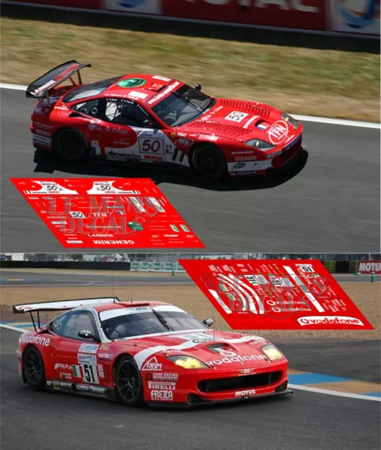 Decals Ferrari 550 GTS Le Mans 2005  1:32 1:24 1:43 1:18 slot calcas