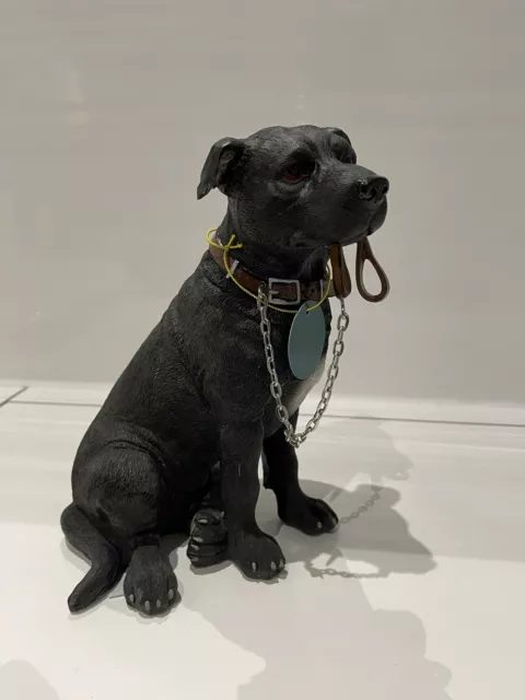 Walkies Black Staffordshire Bull Terrier Staffie Ornament Figurine Gift