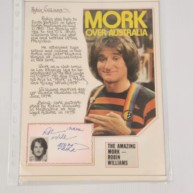 Robin Williams ' Mork Na-Nu ' Hand Signed Authentic, Registered COA # Number