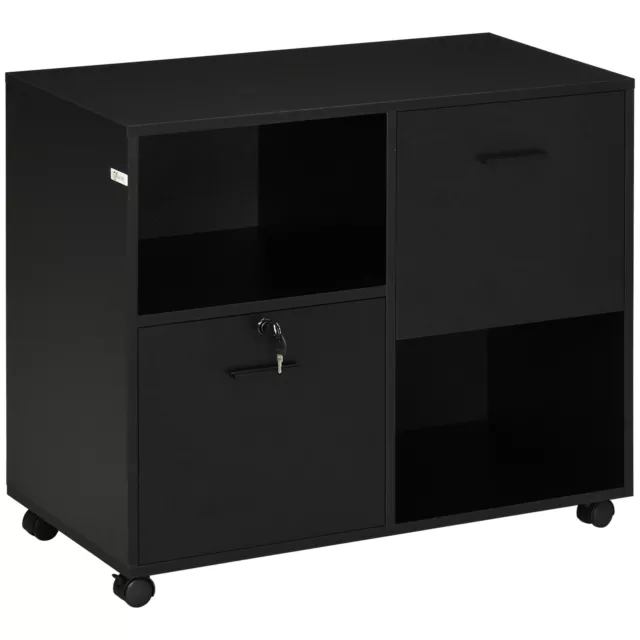 Vinsetto Mobile Porta Stampante per Ufficio in Truciolato 80x40x66cm Nero