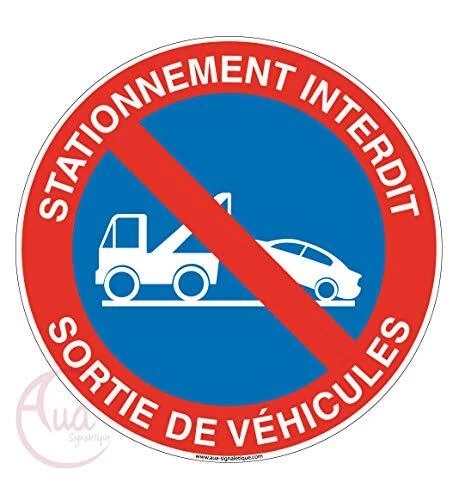 Panneau Stationnement Interdit - Aluminium - Diamètre 350 Mm - Interdiction De Stationner