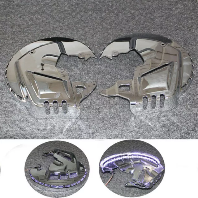 Chrome Bremsscheibe Covers W/LED Ring Von Feuer Für Honda GOLDWING GL1800 '01-14 3