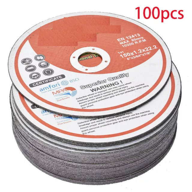 6"x.045"x7/8" 100 Pack Cut-off Wheel - Metal & Stainless Steel Cutting Discs