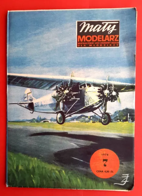 1978 Maty Modelarz Polish Magazine "Fokker" CARDBOARD MODEL