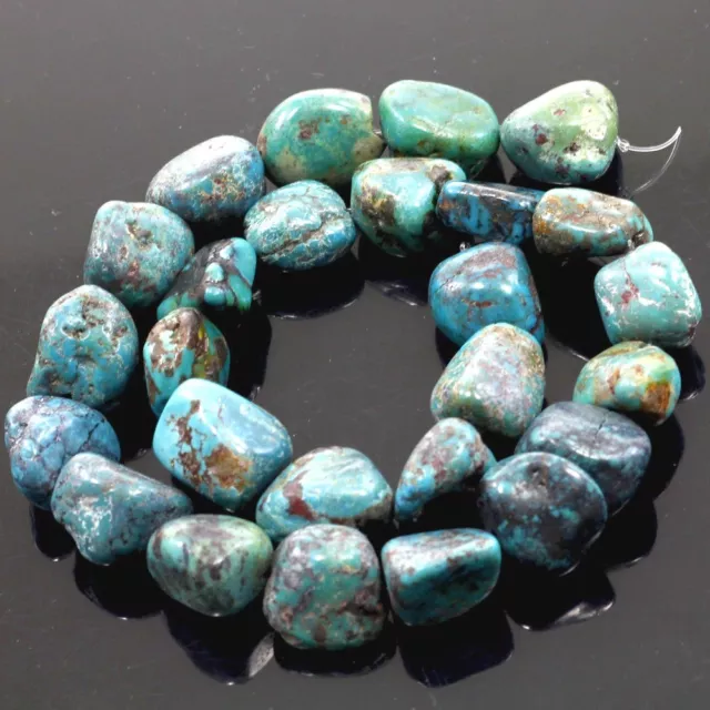 Natural Genuine Turquoise Blue Nugget Beads 15"(TU653)d 14-20mm Jewelry Making 2