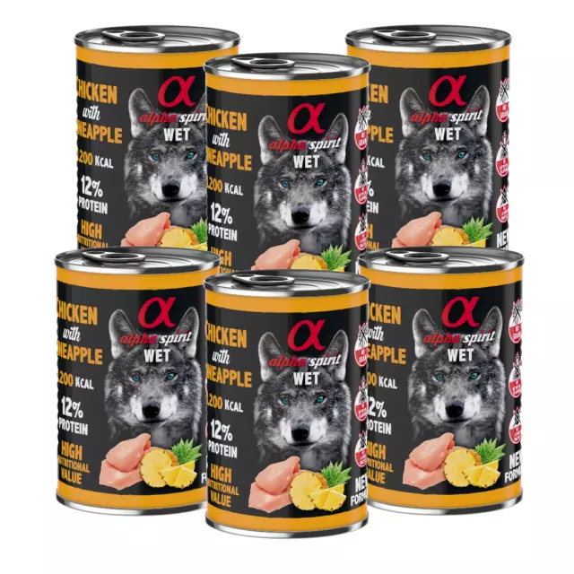 ALPHA SPIRIT ALIMENTO PARA PERROS POLLO CON PIÑA 6x400g