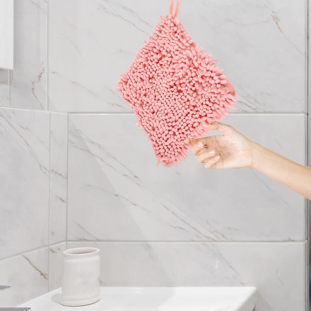 sisiten Lot de 2 essuie-mains en chenille pour salle de bain, cuisine et chambre à coucher | Serviette de séchage à suspendre avec boucle à bouton | Serviette à main amusante en sisiten Lot de 2 essuie-mains en chenille pour salle de bain, cuisine et chambre à coucher | Serviette de séchage à suspendre avec boucle à bouton | Serviette à main amusante en