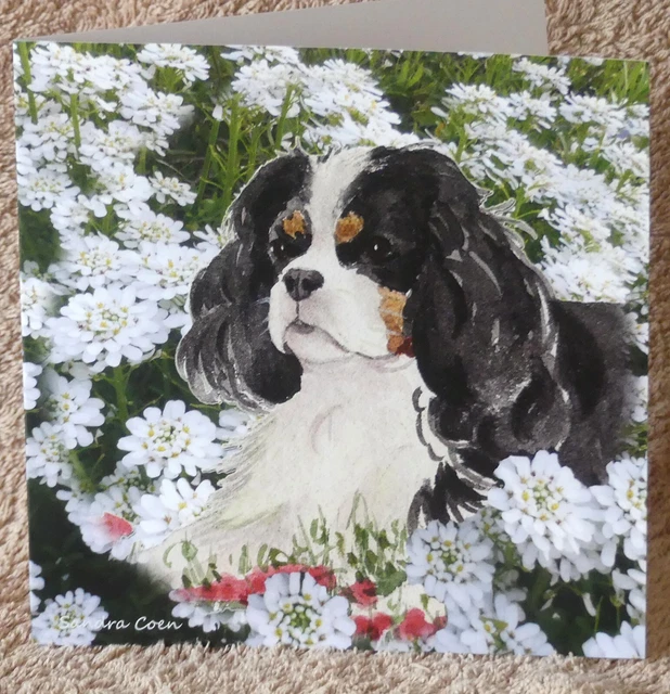 Cavalier King Charles Spaniel Dog Greeting Card 24 Sandra Coen Artist