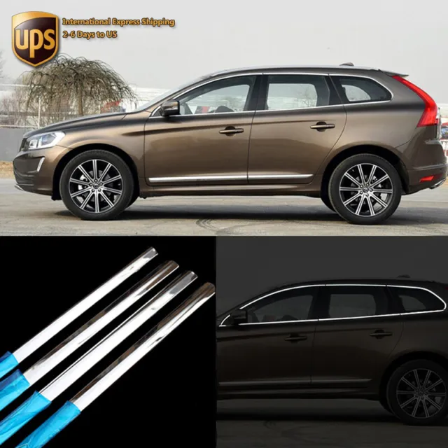 12pcs New Stainless Steel Door Window Frame Sill Molding Trim For Volvo XC60