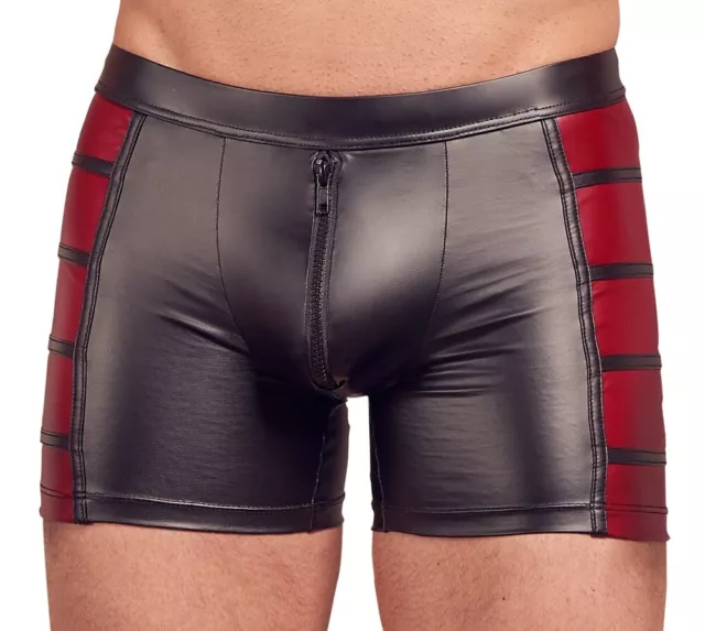 Boxer a Pantaloncino Nero con inserti Rosso Aderenti con cerniera Sexy e comodi