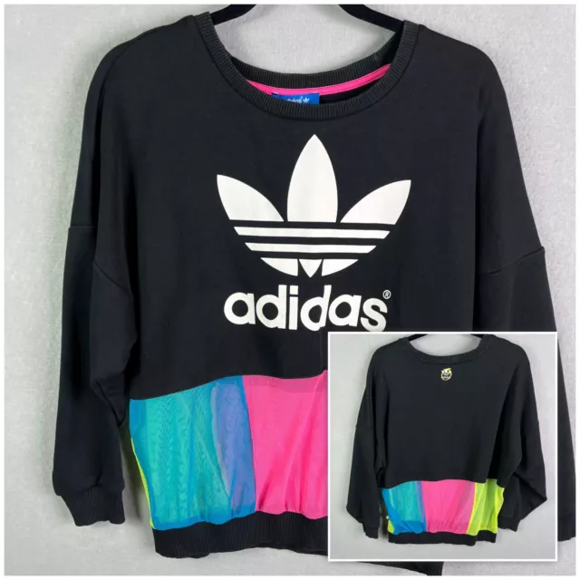 Rita Ora Adidas Sweatshirt Womens 32 Collab Neon Mesh Sweater Treifol Logo Leaf