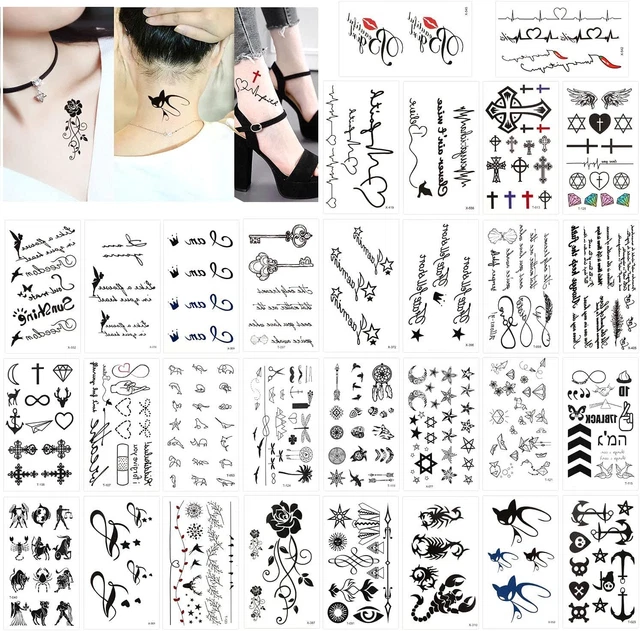 KONSAIT TEMPORARY TATTOOS for Adult Women Men Kids(30 Sheets ...