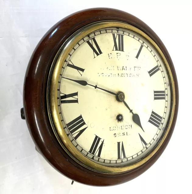 Rare Mahogany Fusee South Eastern Railway Wall Clock JOHN WALKER with 7.5 " Dial 3