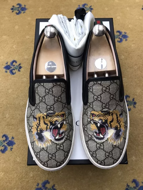 GUCCI SCARPE DA ginnastica sneaker tigre monogramma tela web rosso uomo US 9 UK 8 5 42 5 EUR 324 39 PicClick IT