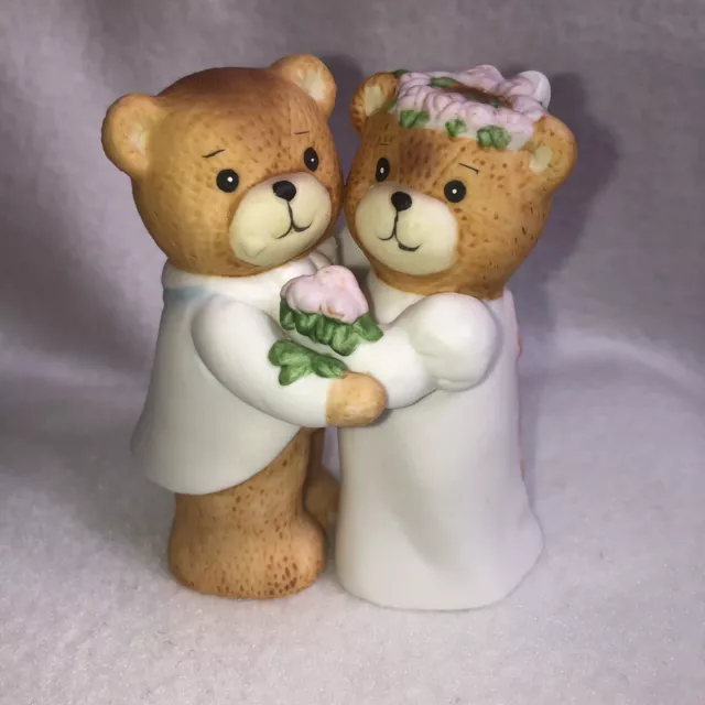 Enesco Lucy And Me 1980 Wedding Bears Bride and Groom Vintage Lucy Rigg Cake Top