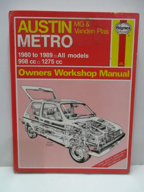 Haynes Austin Metro MG e Di Vanden Plas - 1980-1989 Proprietari Manuale Officina