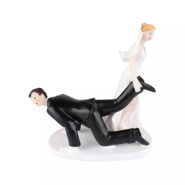 Wedding Cake Topper Funny Couple Statue Artwork Unique Bride and Groom Wedding