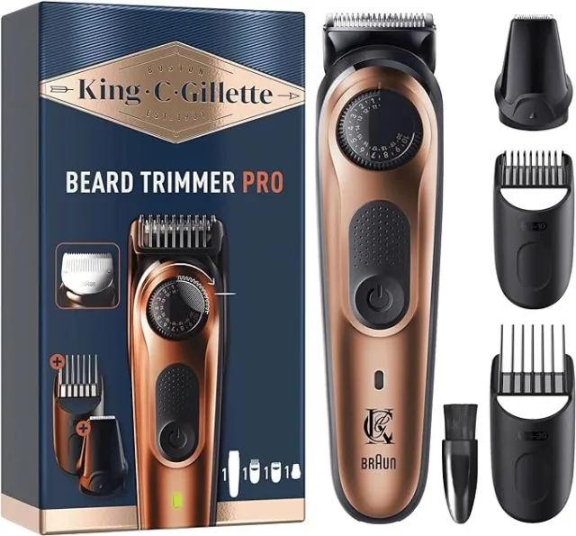Recortadora de barba para hombre King C. Gillette PRO, rueda de precisión para 40 barbas