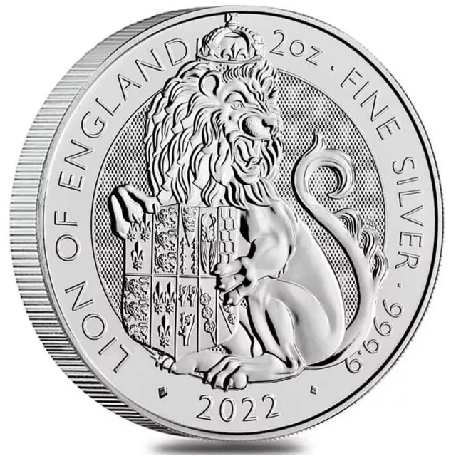 2 Unzen Silber UK 2022 Tudor Beasts - Lion of England - Erstausgabe neue Serie!