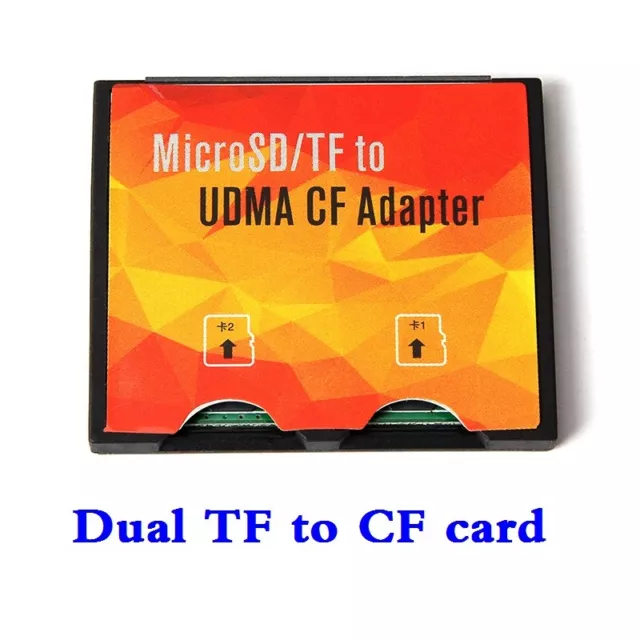 Dual 2 port Micro SD SDHC to Compact Flash CF 1 Type I Card Adapter Converter