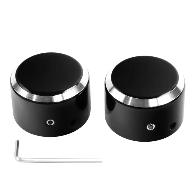 Gloss Black Front Axle Nut Covers Bolt Kit Fit For Harley Touring Sportster 883