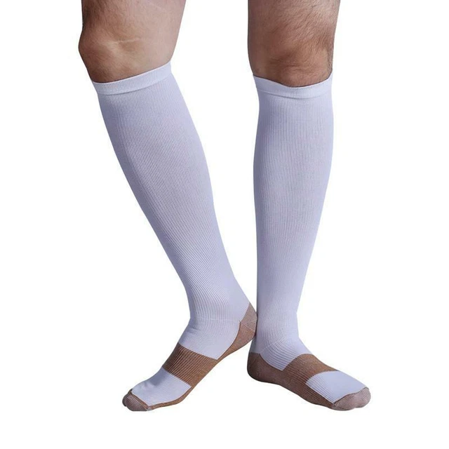 Compression Copper Socks Anti Fatigue Calf High Below Knee Foot Pain Relief Lot