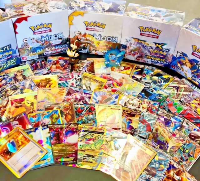 Pokemon Card Lot 100 OFFICIAL TCG Cards Ultra Rare Included - GX