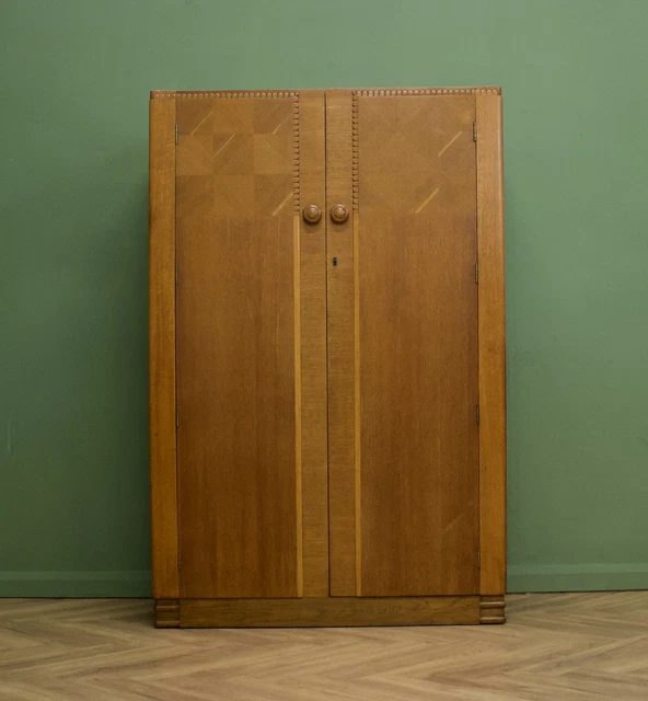 DELIVERY £90 Vintage Art Deco 1930's Oak Wardrobe