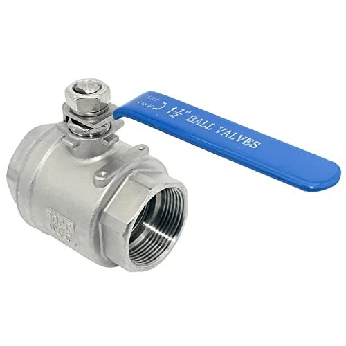 Full Port Ball Valve 1.5 NPT Female Thread, Blue Vinyl Handle"