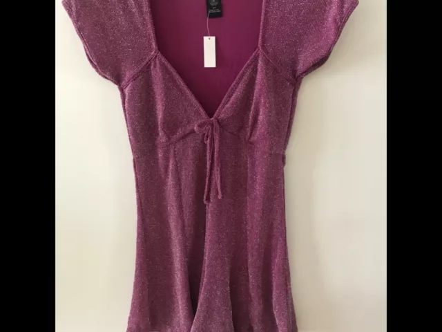 Urban Outfitters Womens Purple Sparkly Playsuit Size XS