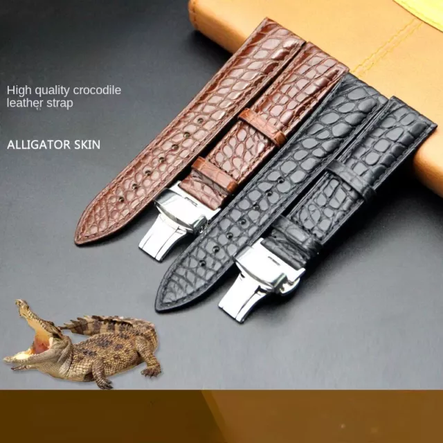 Premium Genuine Crocodile Alligator Leather Watch Band Strap 12-24mm Universal