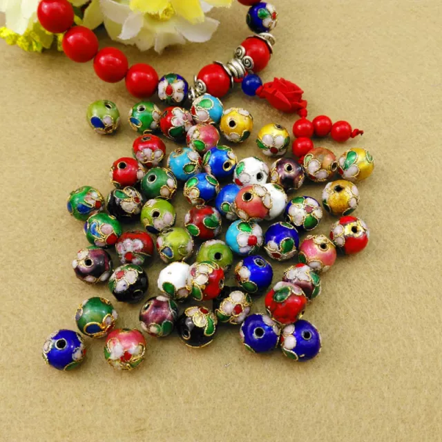 Mixed CLOISONNE Carve Flower & Charms & Spacer BEADS - Choose 6MM 8MM 10MM 2
