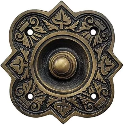 Decorative Brass Bell Push or Door Bell or Push Button - Antique Brass Gift Item