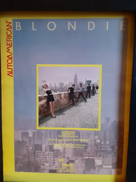 Blondie AutoAmerican Rare Original Promo Poster Ad Framed!