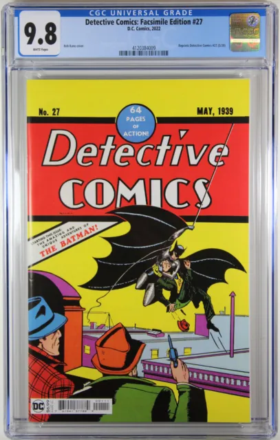 Detective Comics #27 Facsimile Edition Comic Book ~ Cgc Graded 9.8 Nm/M