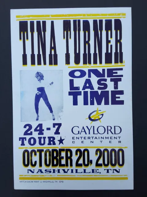 TINA TURNER Hatch Show Print NASHVILLE Gaylord 2000 Concert Poster *BRIDGESTONE