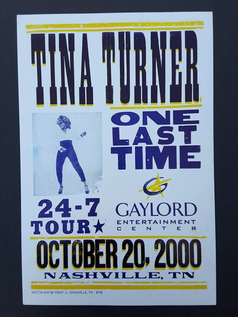 TINA TURNER Hatch Show Print NASHVILLE Gaylord 2000 Concert Poster *BRIDGESTONE TINA TURNER Hatch Show Print NASHVILLE Gaylord 2000 Concert Poster *BRIDGESTONE