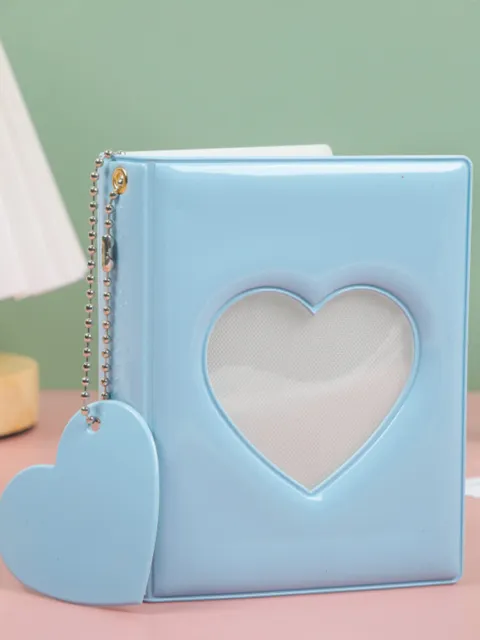 Hollow Heart Portable Crafts Birthday Gift 3 Inch Display Photo Album 32 Pockets