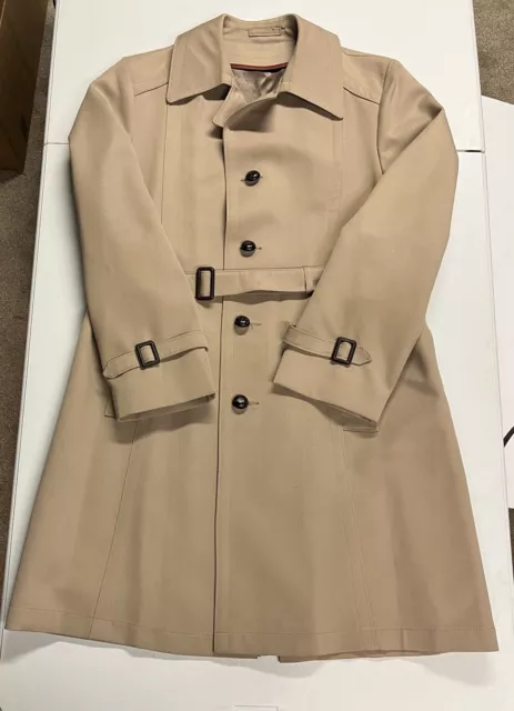 JOHN WEITZ BY Casualcraft Belted Trench Coat Mens 40 Reg Tan Lined $28. ...