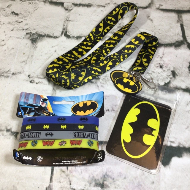 Batman Lanyard ID Holder 4Pack Stretchy Bracelets Comic-Con Fandom Lot DC Comics