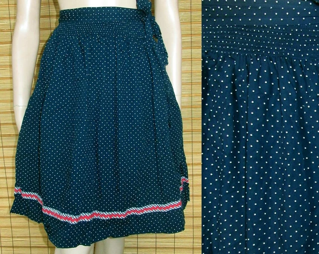 Grembiule Dirndl Fantasia Blu - Cotone - Tg. Xs - S