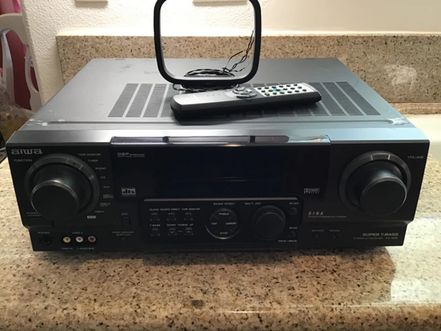 AIWA AV-D58U RECEIVER - 120WATTS WITH REMOTE - TESTED and WORKING