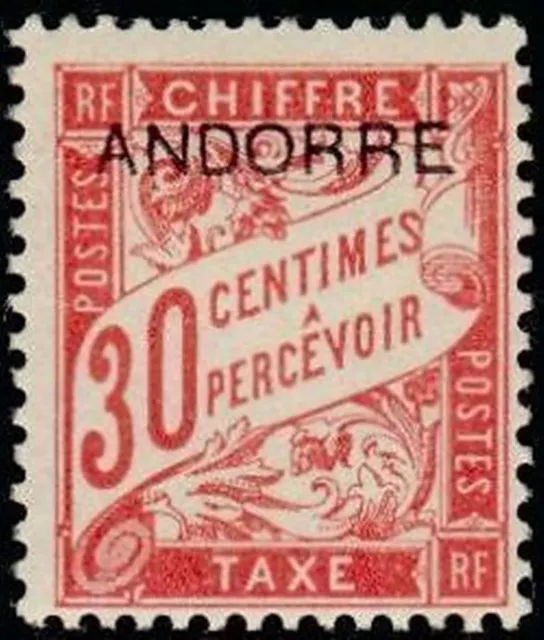 ANDORRE FRANCAIS STAMP TIMBRE TAXE N° 3 " TIMBRE DE 1893 30c " NEUF x TB