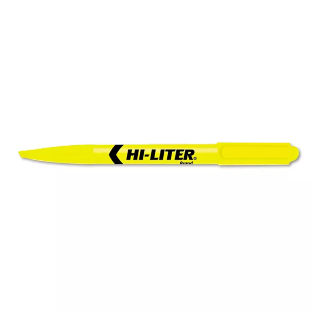 Avery HI-LITER Pen-Style Highlighter Chisel Tip Fluorescent Yellow Ink Dozen