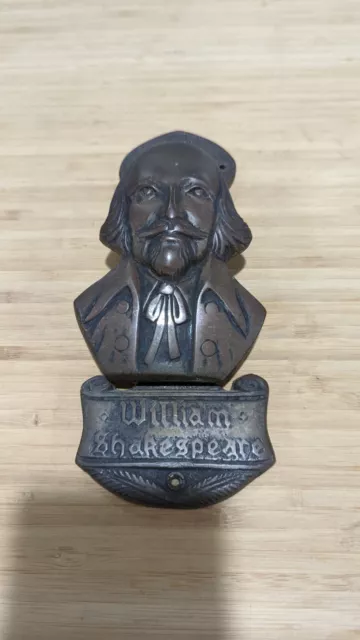 Vintage Solid Brass William Shakespeare Door Knocker GT Britain