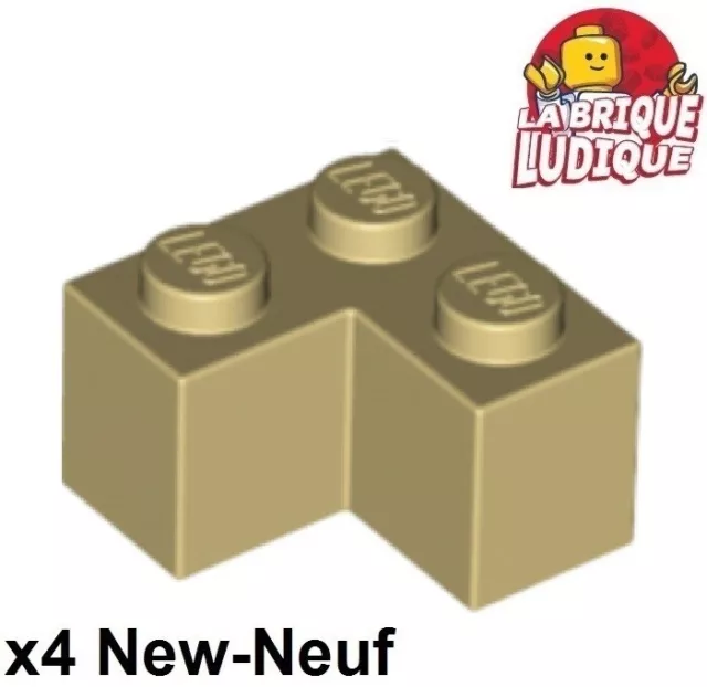 Lego 4x Brique Brick 2x2 corner angle beige/tan 2357 NEUF
